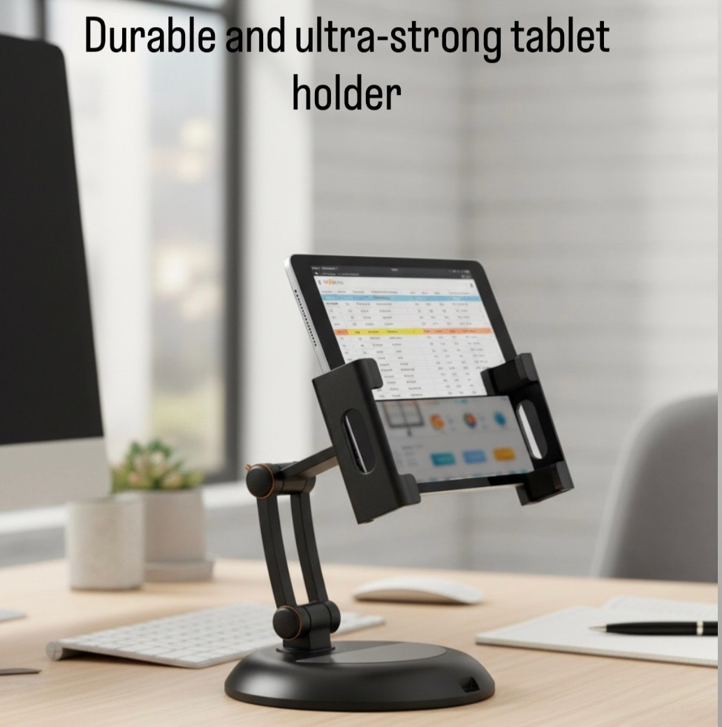 Sturdy Heavy Duty Universal Tablet Holder 5″-12.9″ Desk Stand for iPad & Kindle