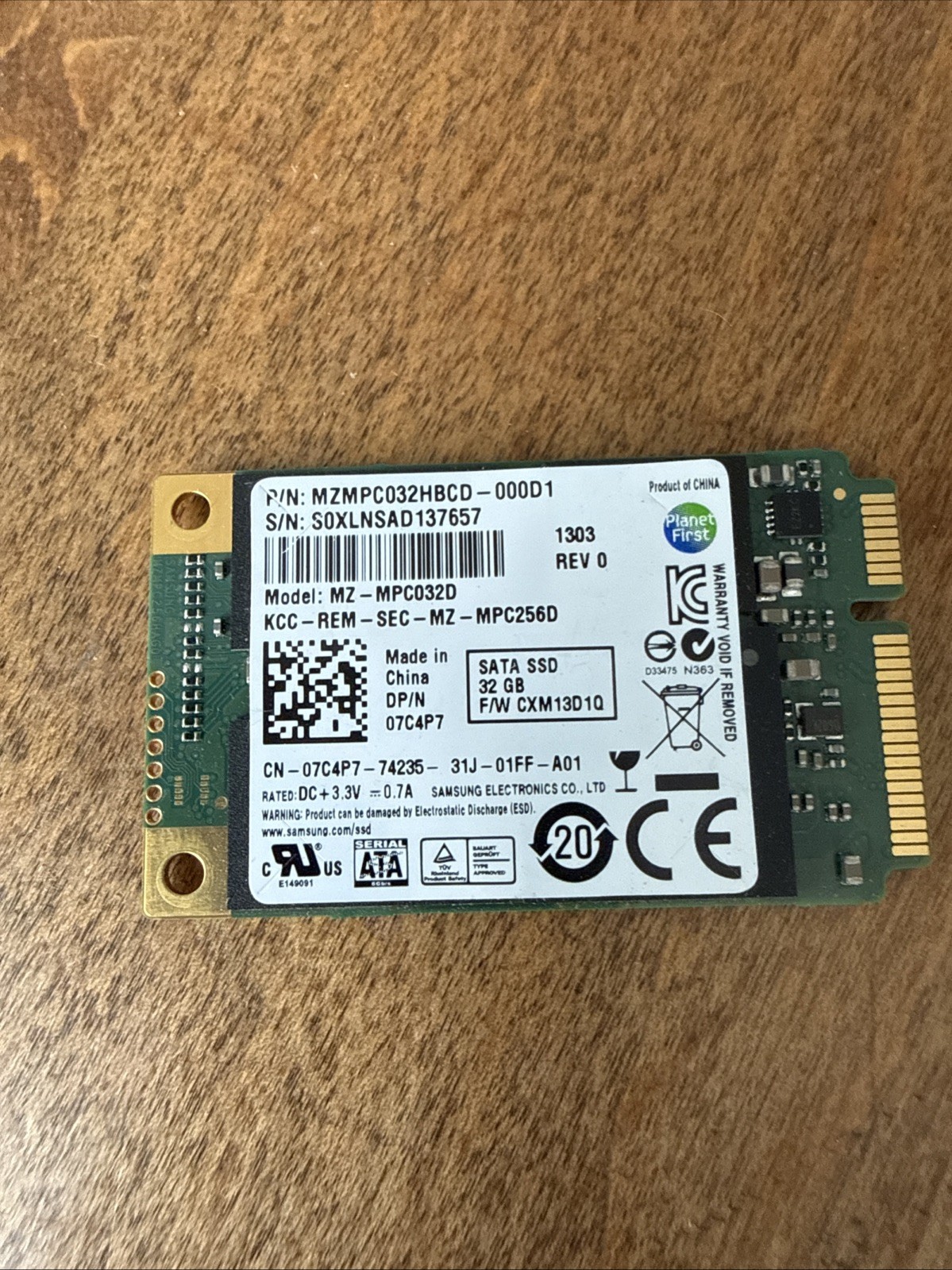 OEM SAMSUNG MZ-MPC032D 32GB SSD SOLID STATE DRIVE SATA 07C4P7 MZMPC032HBCD-000D1