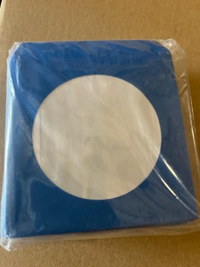 100 PCS 3″ MINI DISC BLUE Paper CD/DVD Sleeves w Window & Flap JS211 FREE S/H