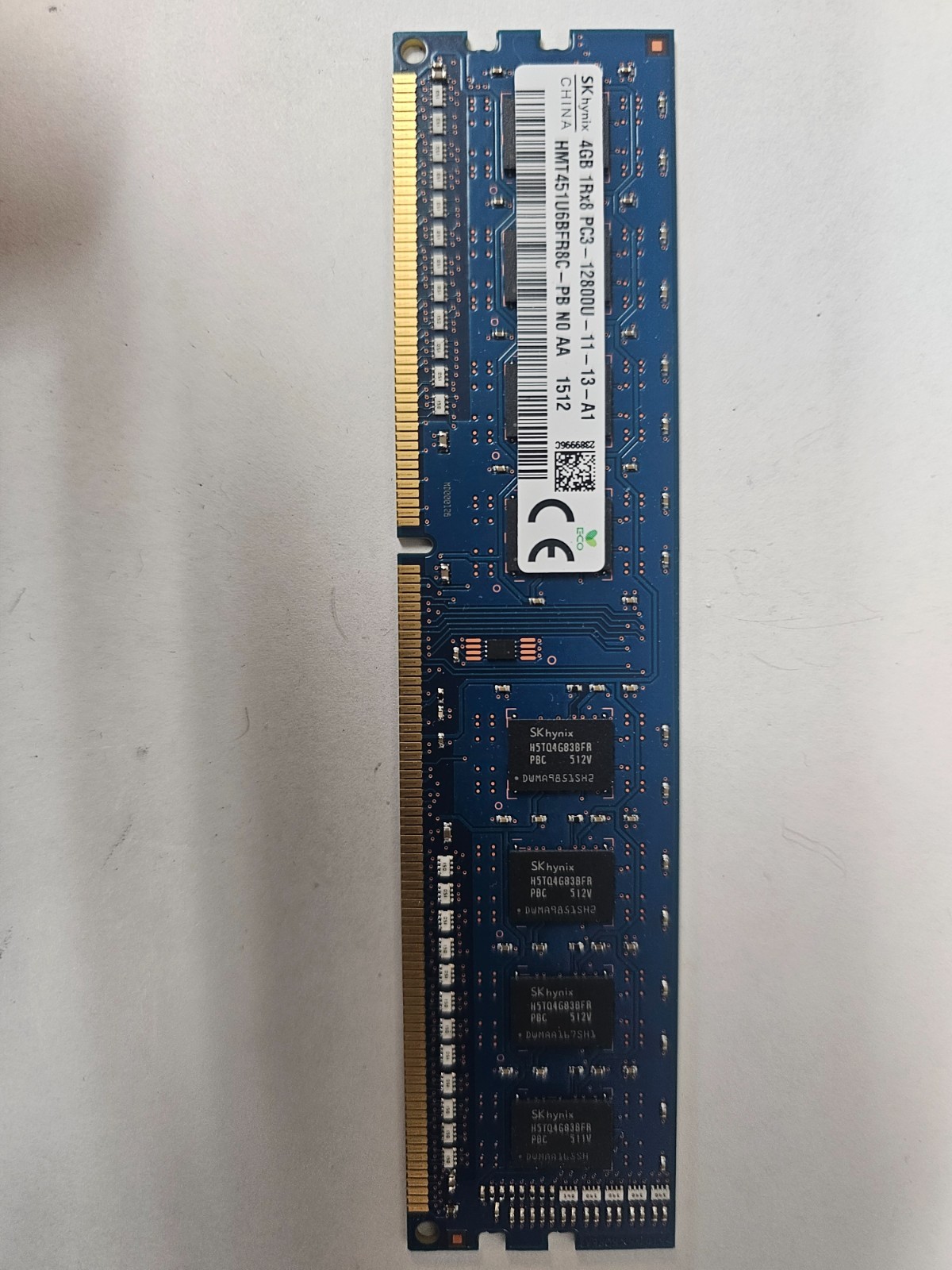 SK Hynix 4GB PC3-12800U DDR3-1600 Desktop Memory HMT451U6AFR8C-PB