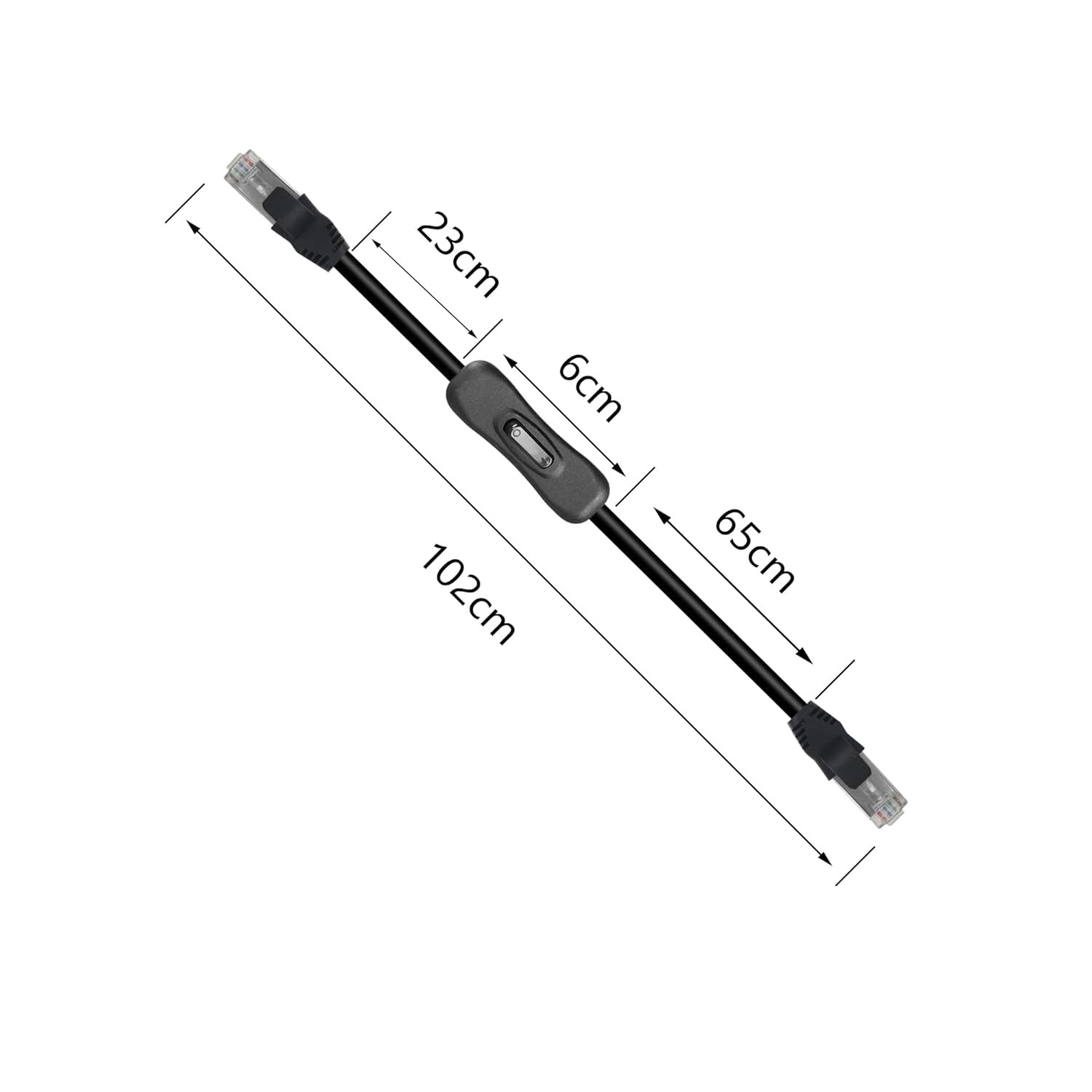 Cat6 Ethernet Patch Cable Switch On/Off RJ45 Male to Female High Speed Internet