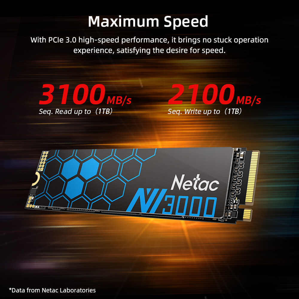 Netac Internal SSD 1TB Solid State Drive M.2 2280 PCIe Gen 3 x4 NVMe 3100MB/s