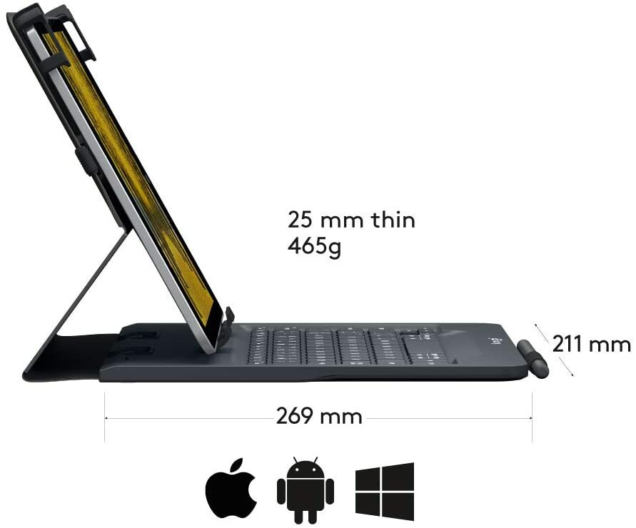 Logitech Universal Folio Tablet Keyboard Cover Case 10.5″ iPad Tablet 920-008334