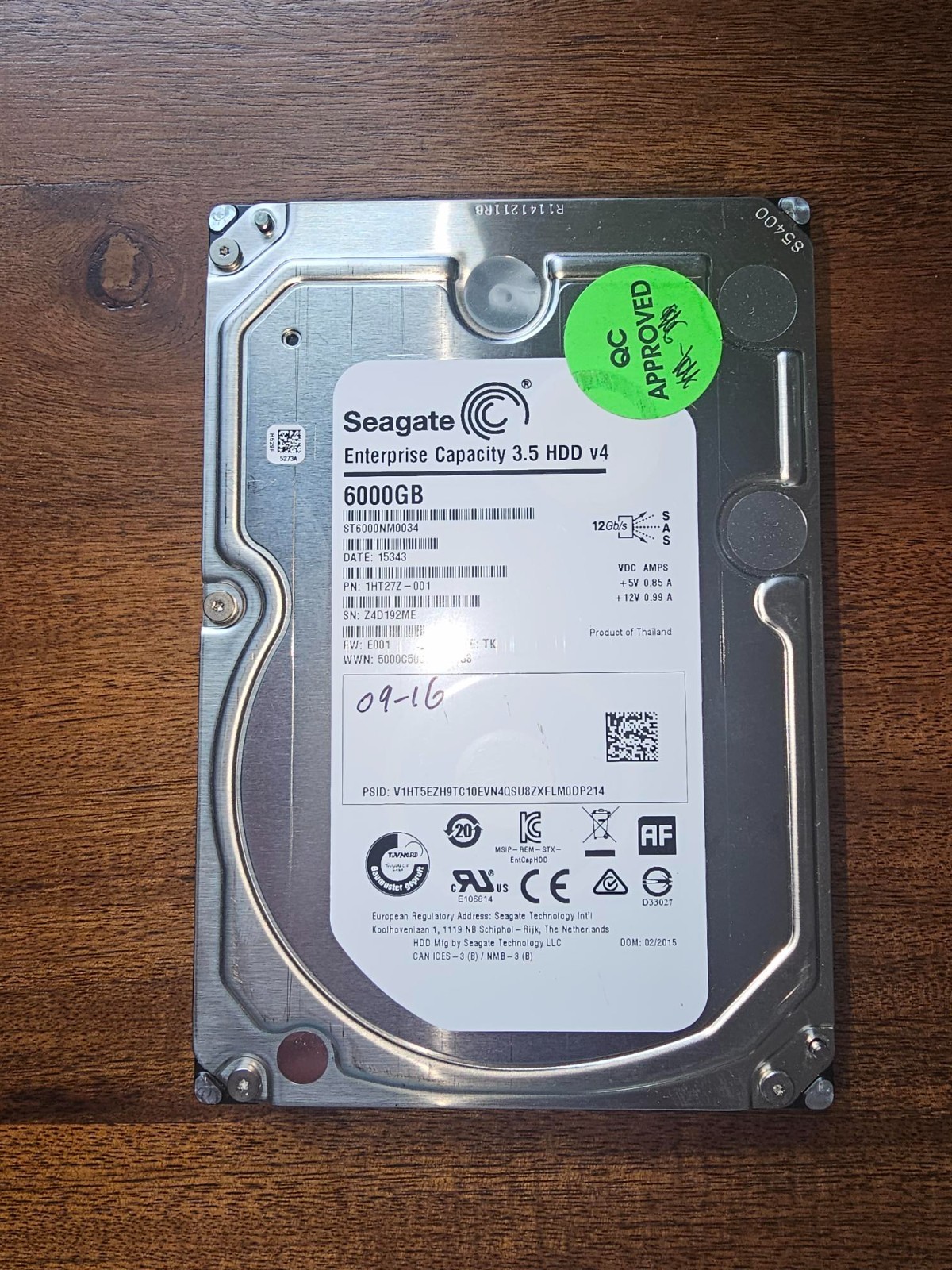 Seagate 6TB HDD ST6000NM0034 7.2K 3.5″ SAS 12Gb/s (NOT FOR PC – FOR SERVER ONLY)