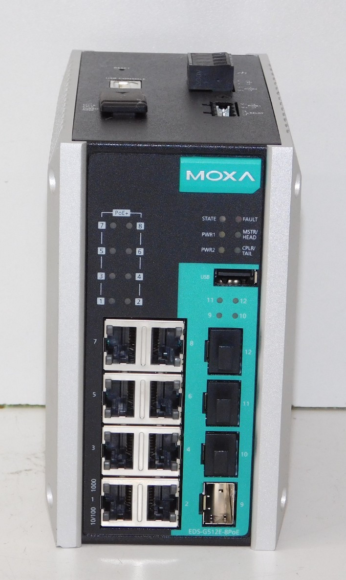 New Moxa EDS-G512E-8PoE-4GSFP 12 Port Unit Full Gigabit Managed Ethernet Switch