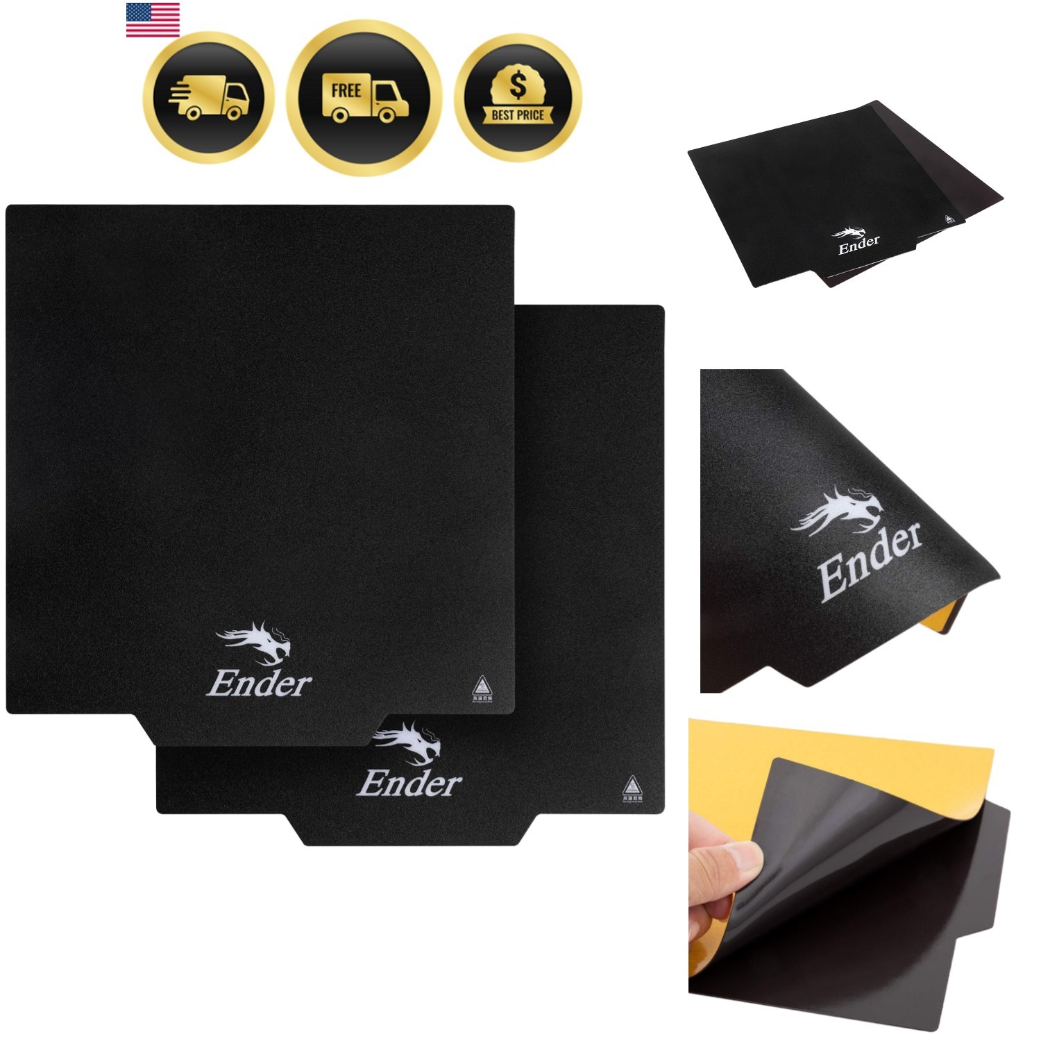 2PCS Ultra Removable Magnetic 3D Printer Build Surface Heated Bed Cover for …