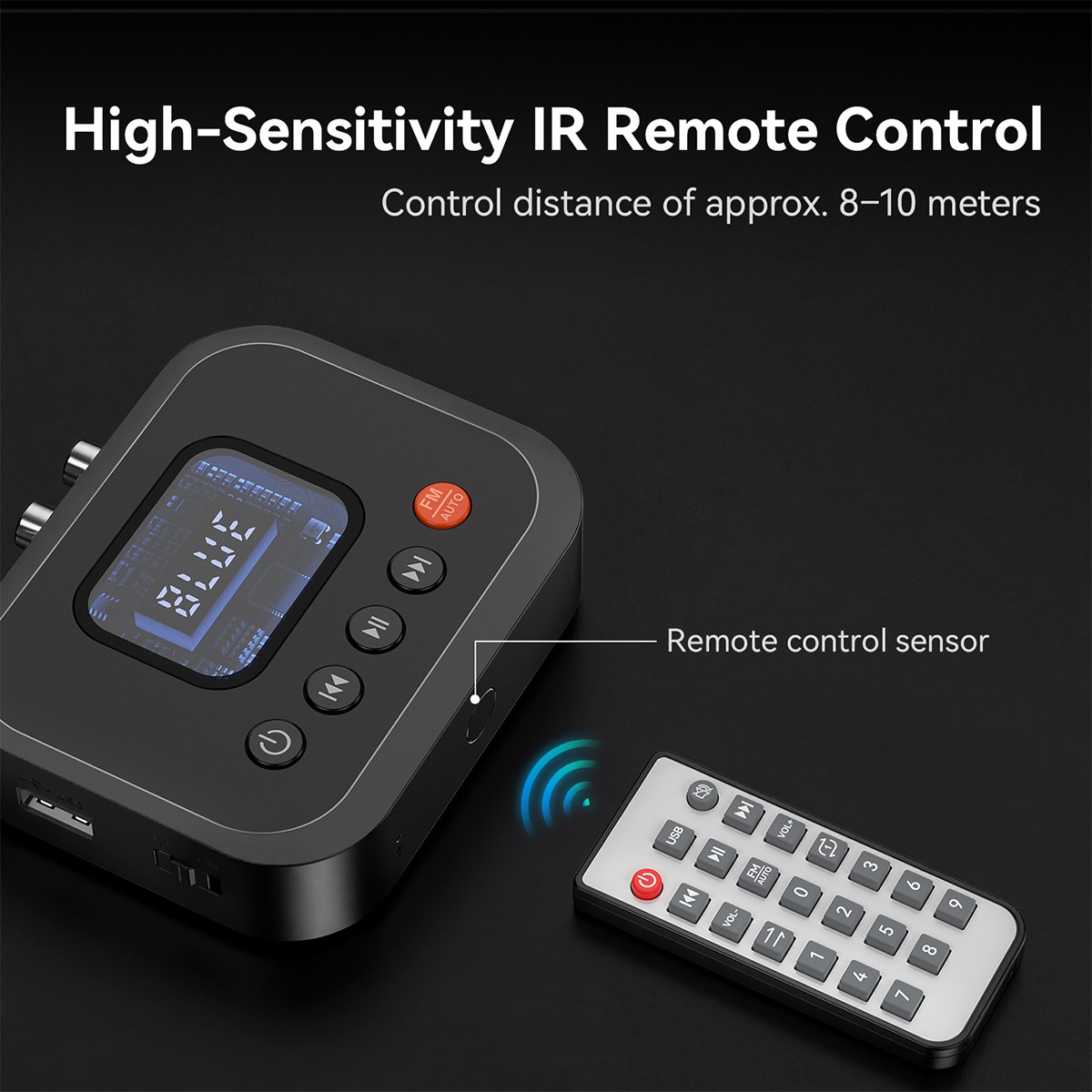 Bluetooth 6.0 Audio Receiver FM Radio 3.5Mm AUX RCA USB/U Disk Bluetooth Adapter