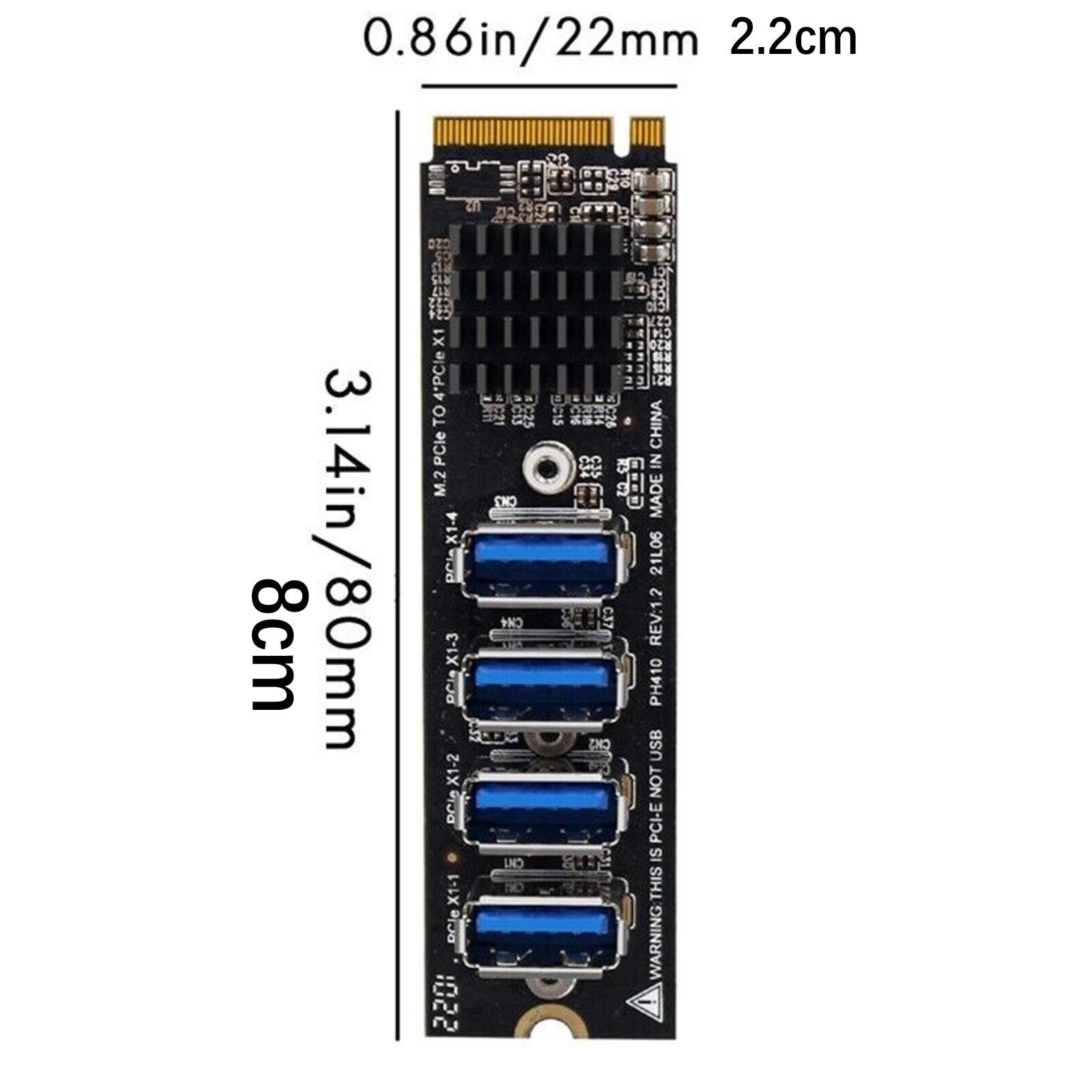 USB 3.0 PCI-E Riser Card M.2 to PCIE Extender Adapter Card 4 Port Adapter Card h