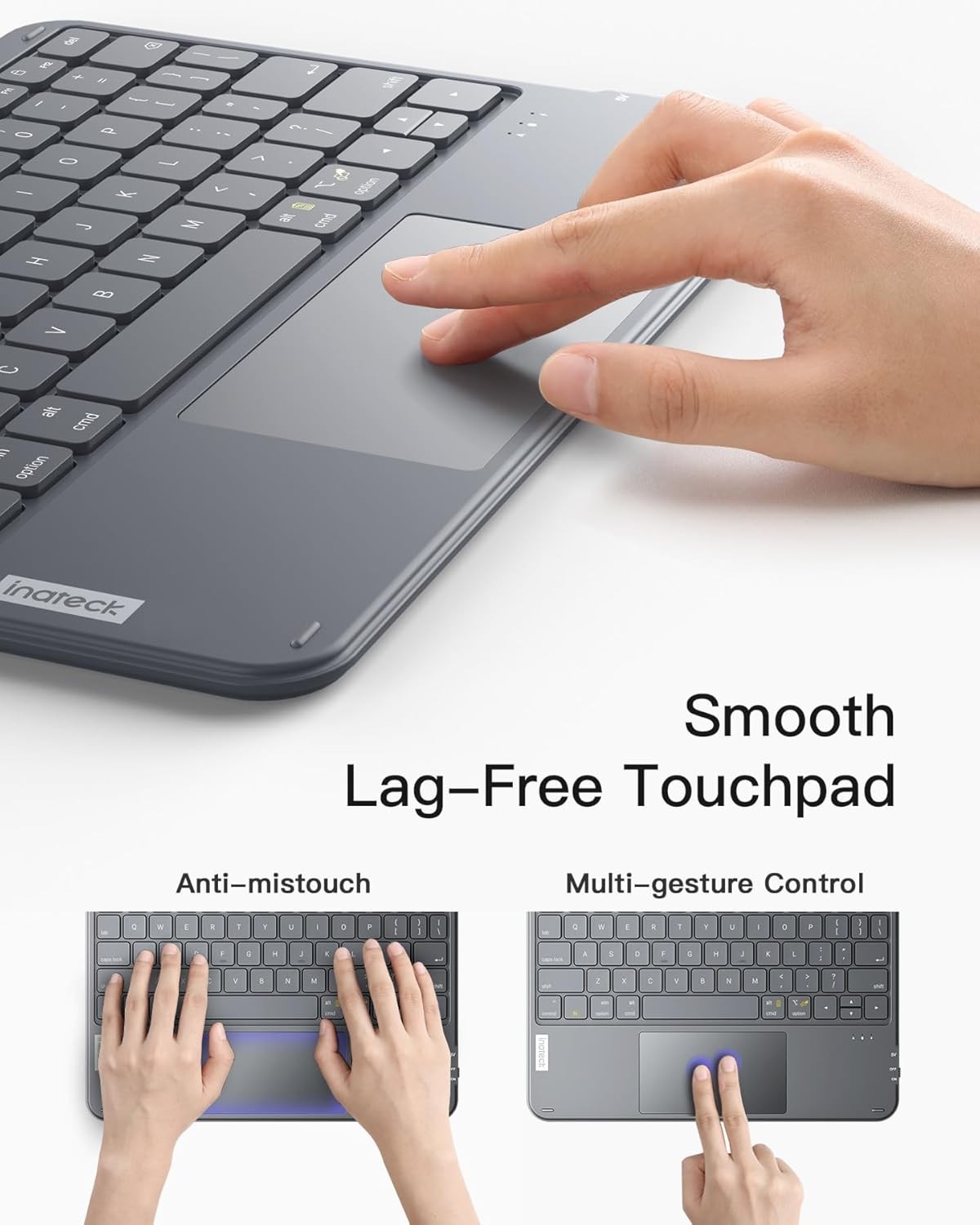 Inateck Bluetooth Keyboard with Touchpad, Ultra Slim and Portable Wireless