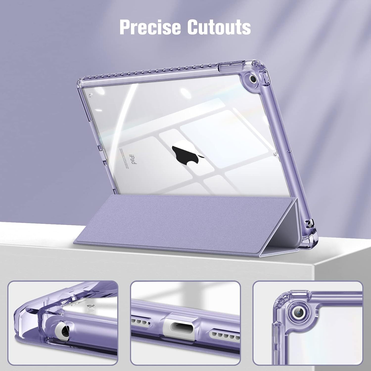 Slim Case For iPad 9th 8th 7th 10.2 inch Shockproof Cover with Clear Back Shell