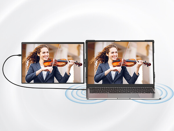 14 Inch 2K Tri-Screen Laptop Monitor Extender Triple Display Kompatibel mit Mac