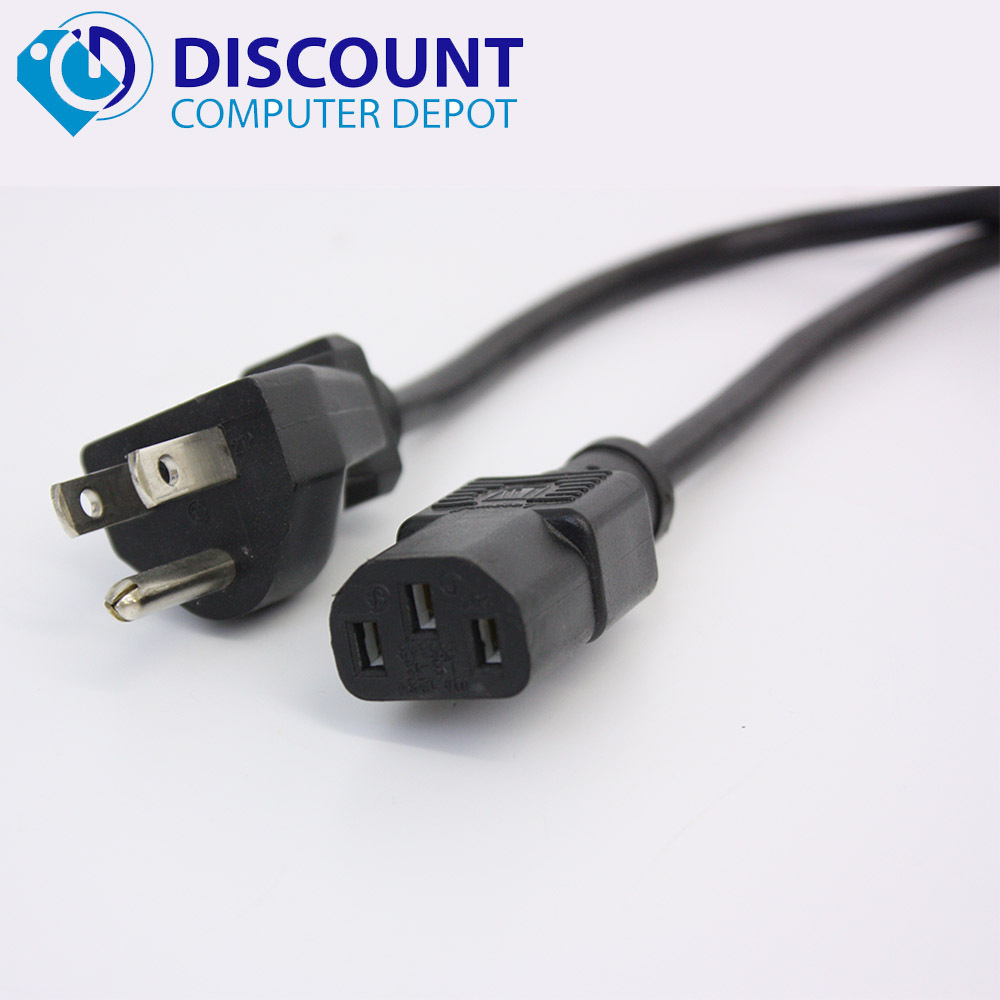 Power Cord AC Cable 5 ft PC Computer Monitor Printer 3 Prong