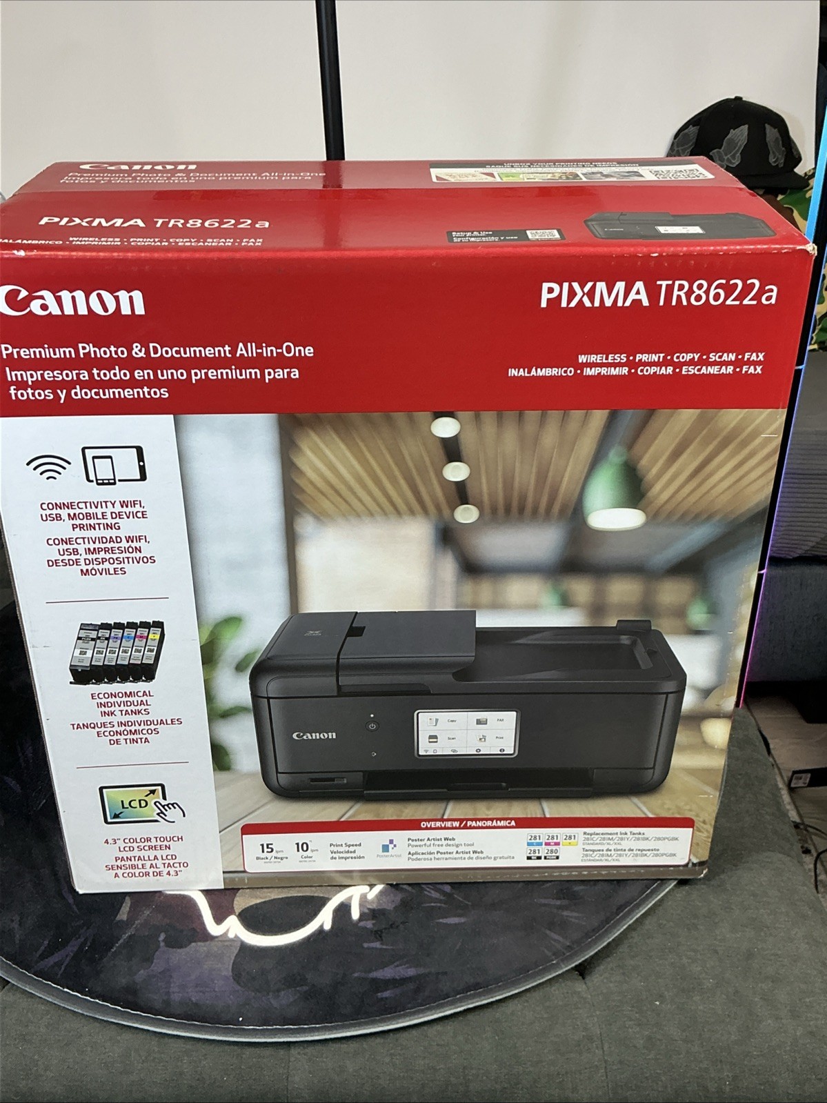 Canon PIXMA TR8622a Printer, Scanner, Copier All-In-One, Wireless Color Inkjet