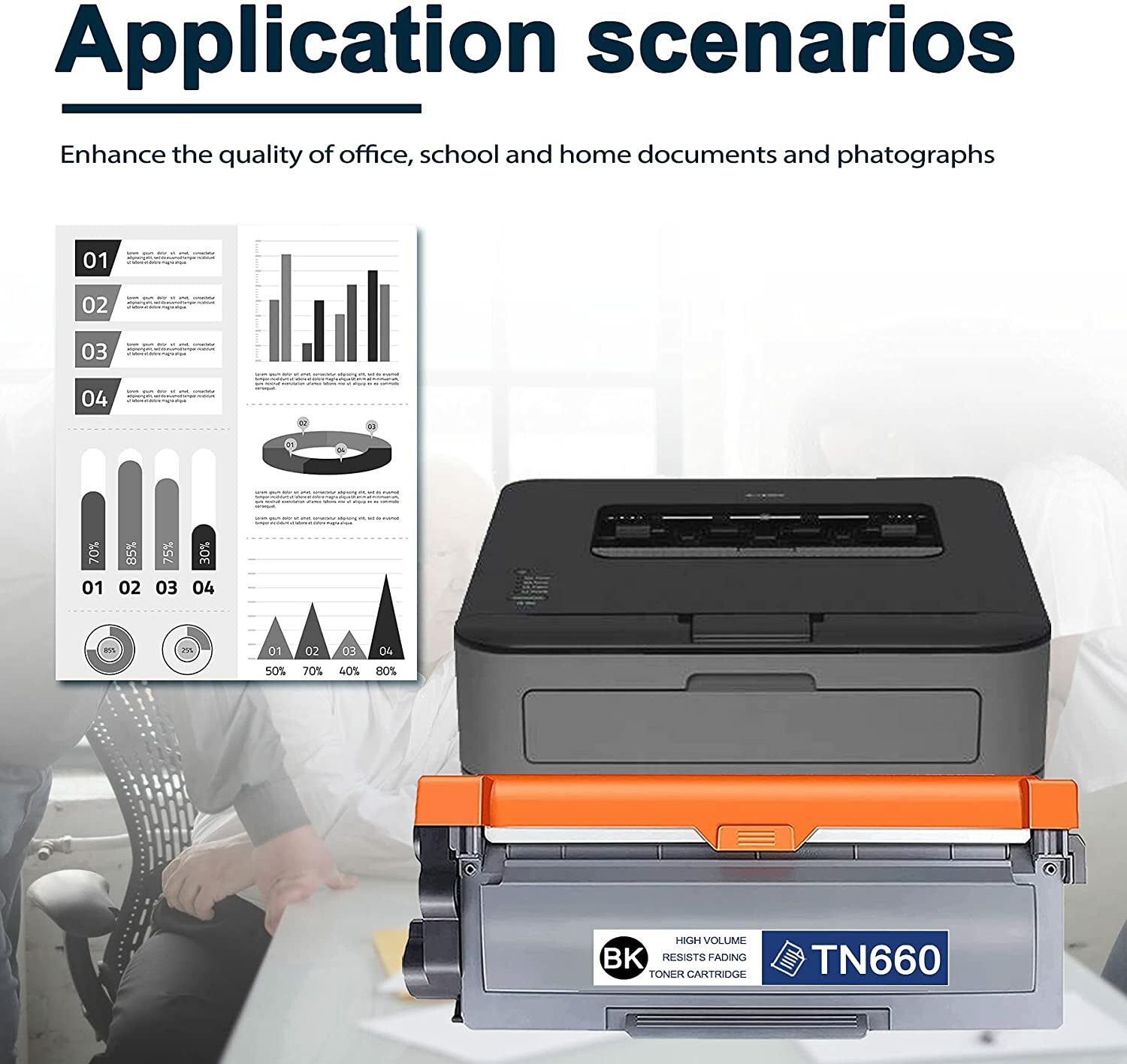 1 Pack TN660 High Yield Toner Cartridge for Brother MFC-L2700DW HL-L2300D tn630