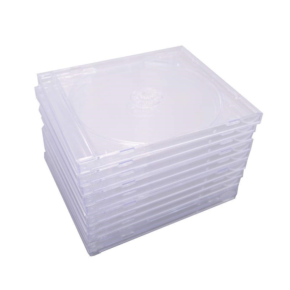 50 pcs 10.4 mm Standard Single Clear CD Jewel Case Assembled Clear Tray