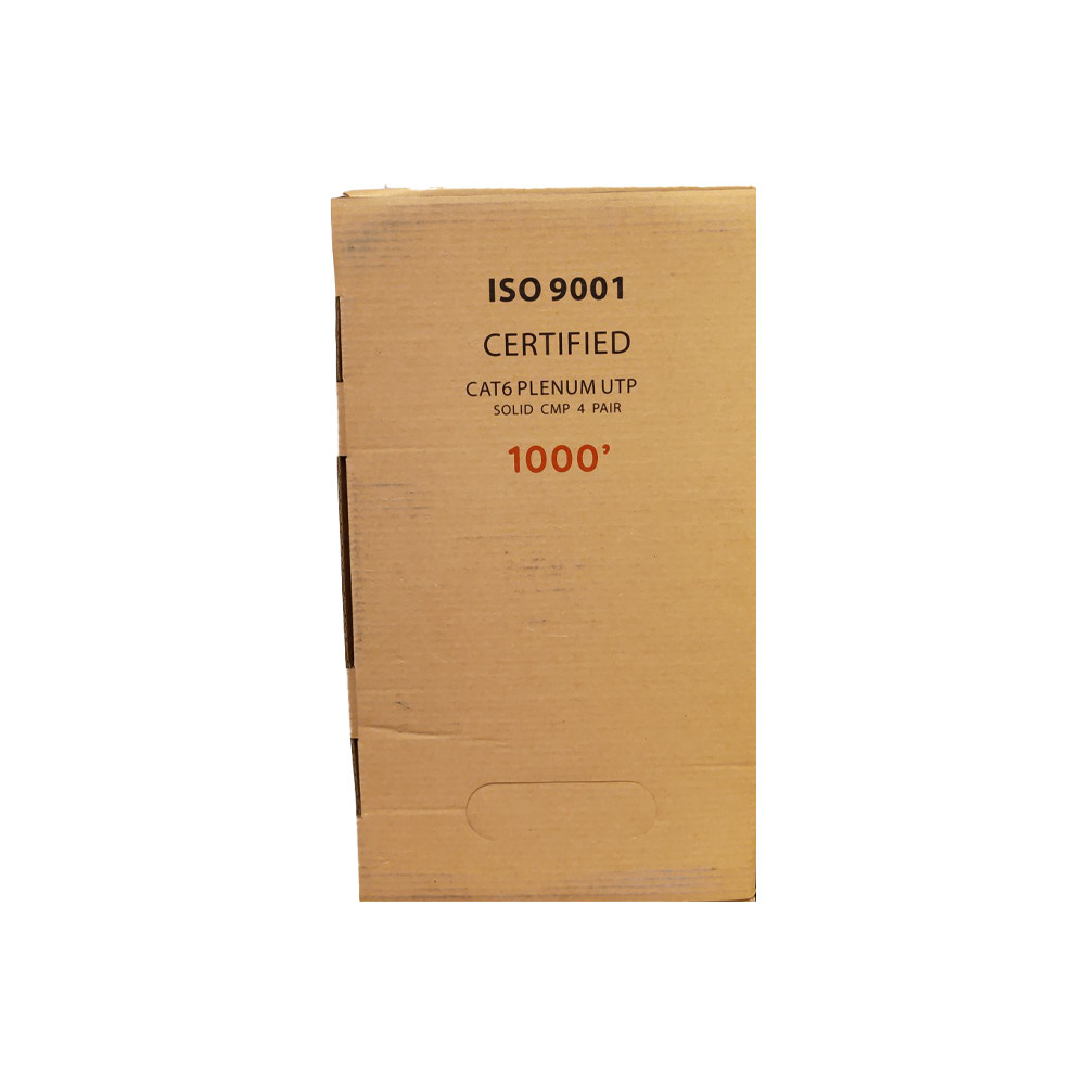 CAT6 Plenum Ethernet Cable 1000FT, 23AWG 550MHz UTP Black