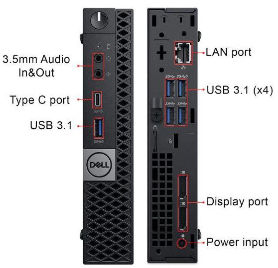 Dell OptiPlex 7060 MFF Mini PC i7-8700T Up To 32GB RAM SSD WiFi Win 11 Desktop
