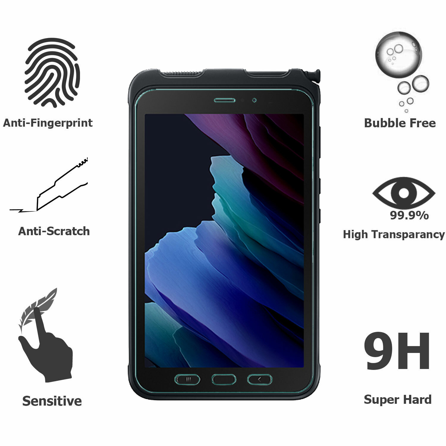 2 PCS Tempered Glass Screen Protector For Samsung Galaxy Tab Active3 8.0″ 2020