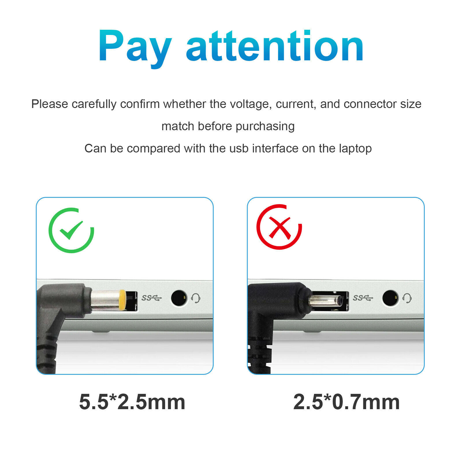 LOT OF 65W 20V 3.25A Laptop Charger AC Adapter For Lenovo IdeaPad IBM-5.5*2.5mm*