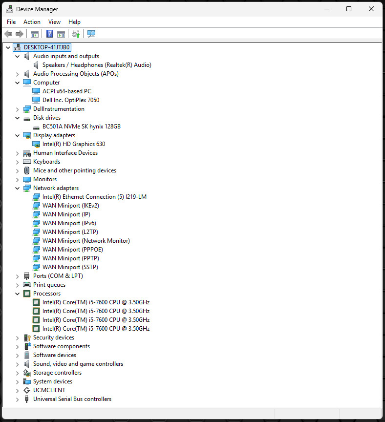 Dell OptiPlex 7050 Mini Tower Intel i5-7600@3.50GHz 8GB RAM 128GB SSD Win 11 Pro