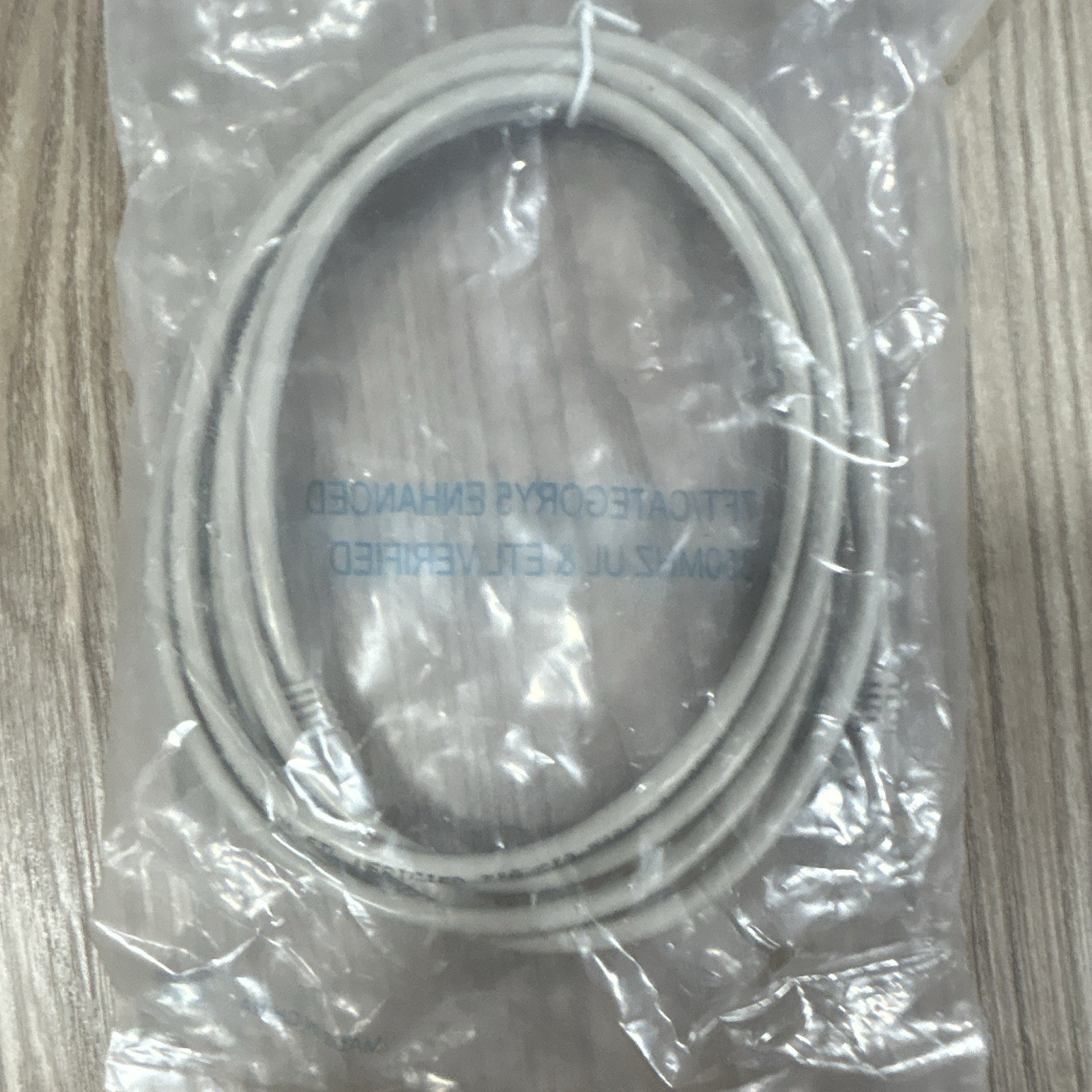 Cat5e Round Ethernet Patch Cable RJ-45 Male to Male Gray 7 ft