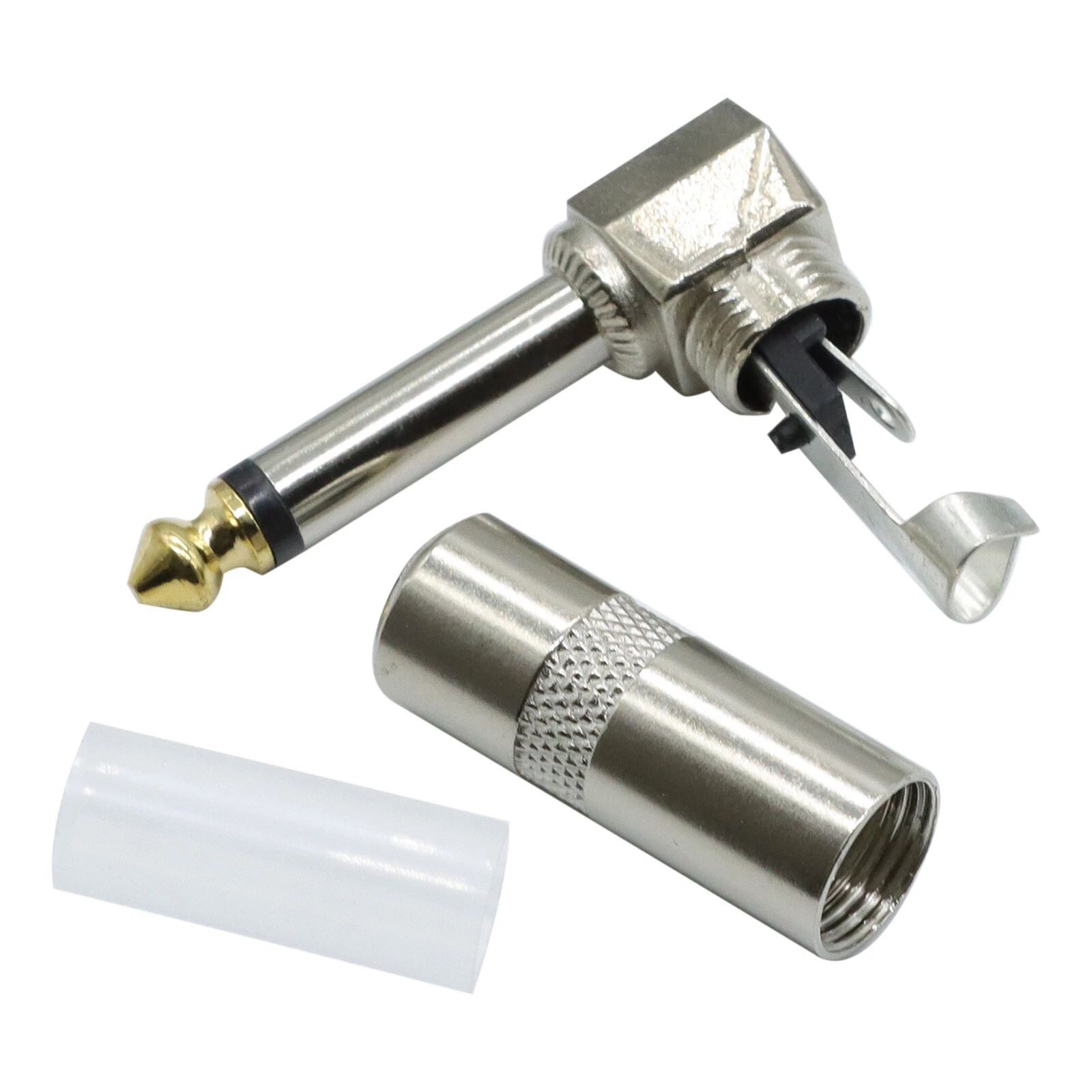 10pcs 90 Degree microphone Adapter Plug 1/4 in TS Male To 1/4 in Jack Male
