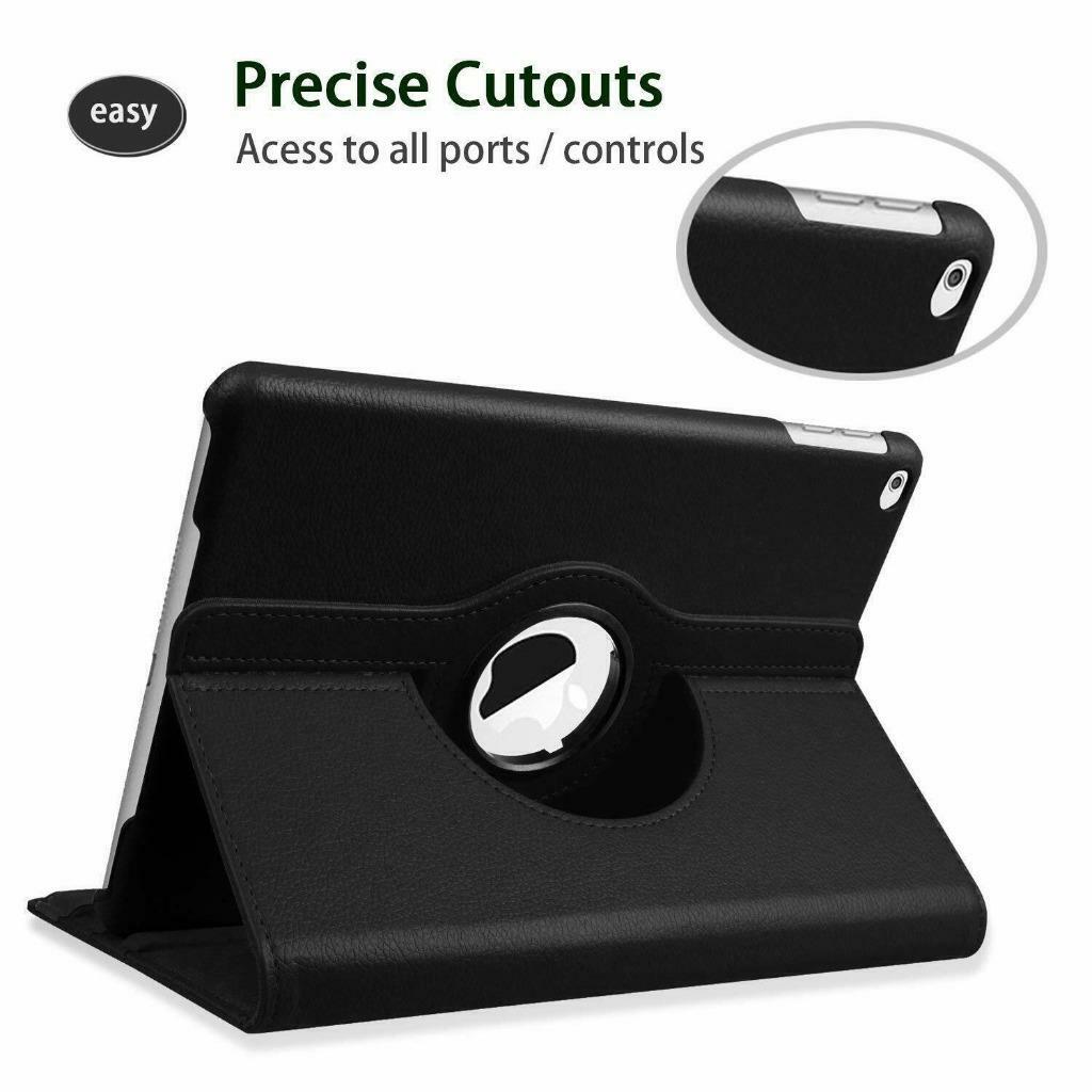 360 Rotating Leather Folio Case Cover Stand For iPad 234 Mini 2 3 4 Air 1 2 Pro