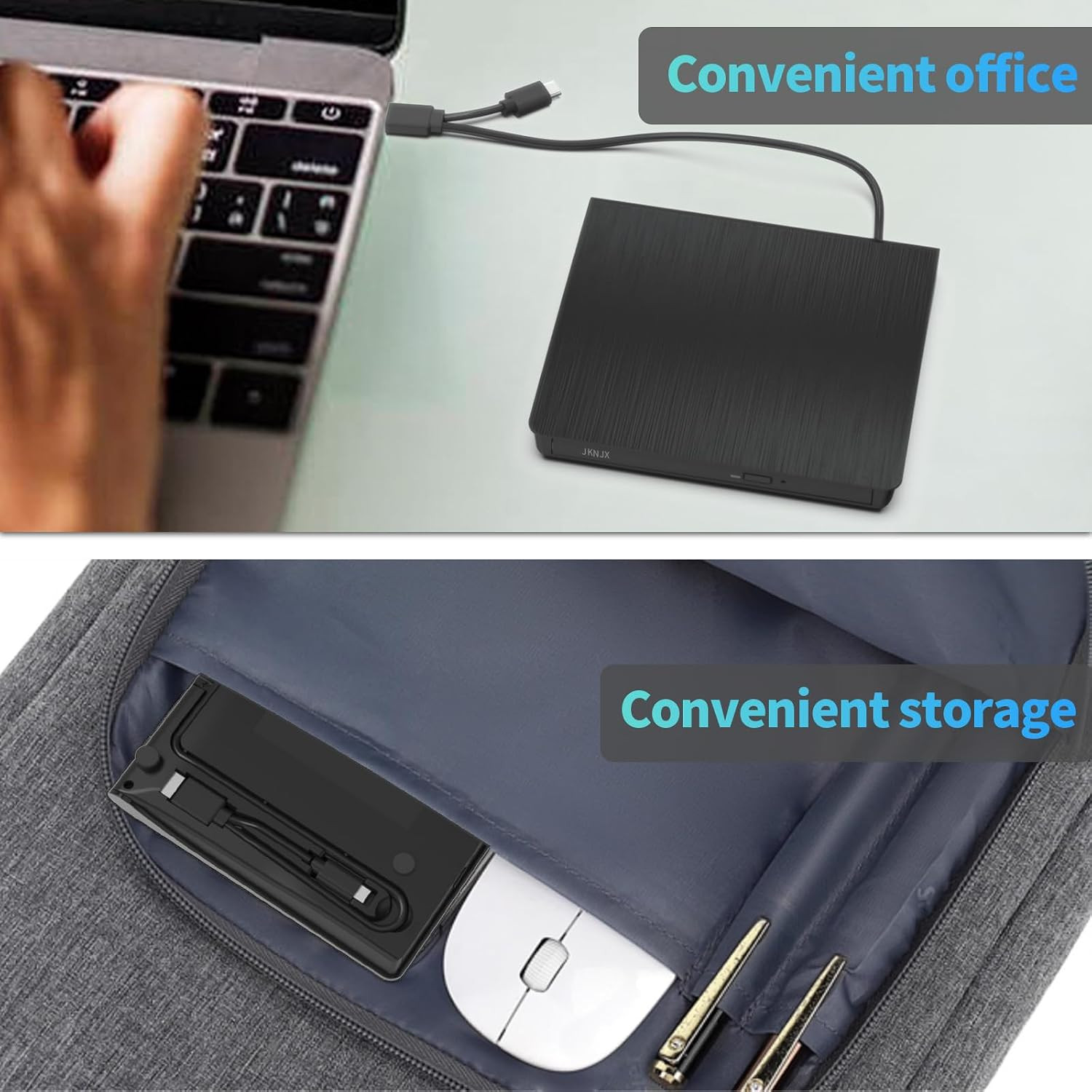 External CD DVD Drive,Usb 3.0 and Type-C CD DVD Disc Reader Writer Burner