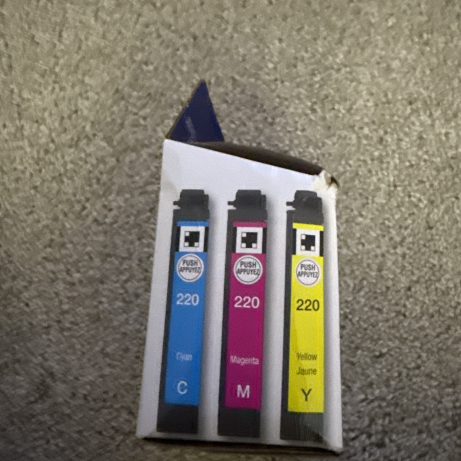 Genuine Epson 220 Color Cyan Yellow Magenta & Black Ink Cartridges Exp 01/27 NIB