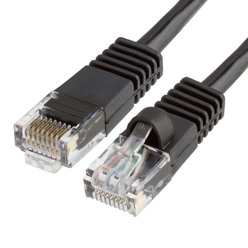 Cat5e Patch Cable Black Cat 5e Ethernet Cord Internet LAN RJ45 Network Wire LOT