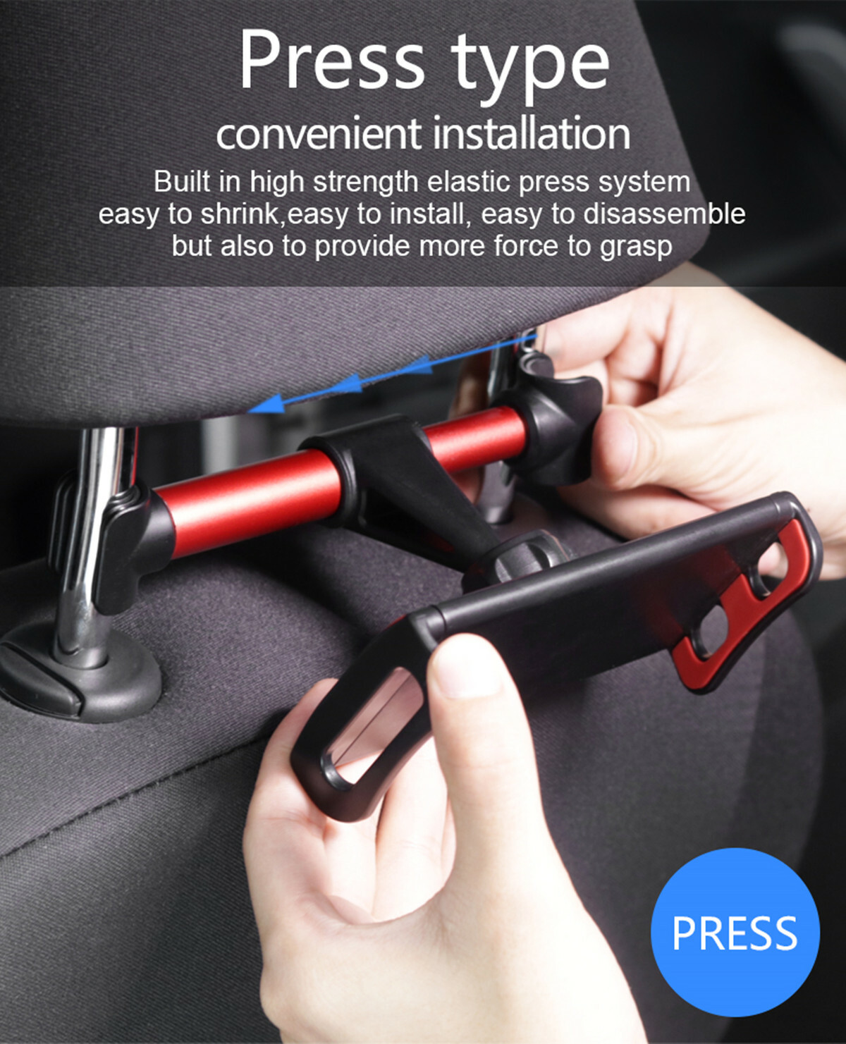 360° Rotation Car BackSeat Tablet Cell Phone Holder Stand Headrest Mount Bracket