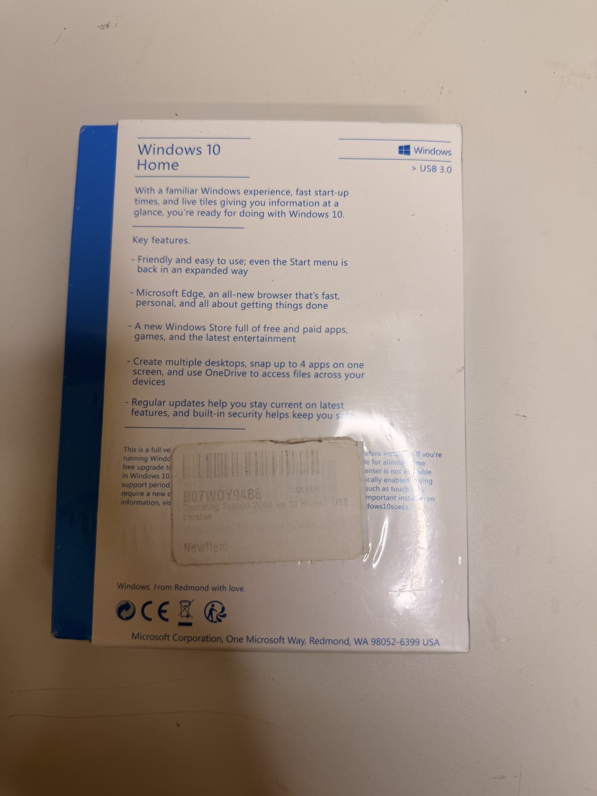 Microsoft Windows 10 Home Full Version USB 3.0 Retail 32 64 Bit Sealed