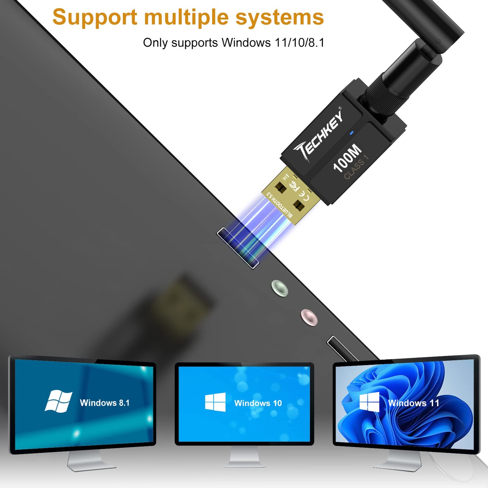 Long Range USB Bluetooth 5.3 Adapter for Desktop PC – 328FT Wireless