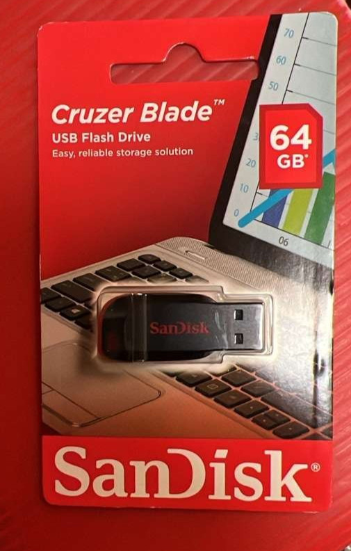 SanDisk Cruzer Blade Thumb 64GB USB 2.0 External Flash Drive Portable Memory