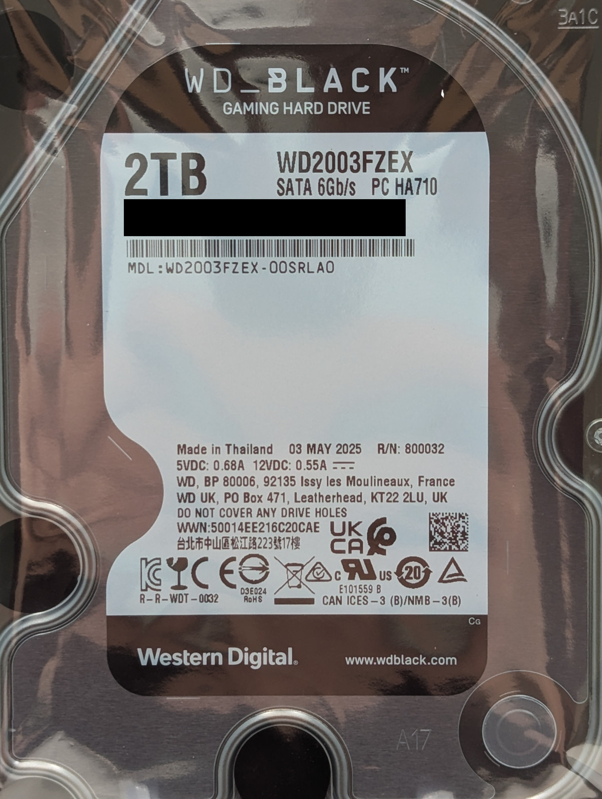 Western Digital 2TB WD-Black Gaming Hard Drive SATA 6Gb/s (WD2003FZEX-00SRLA0)