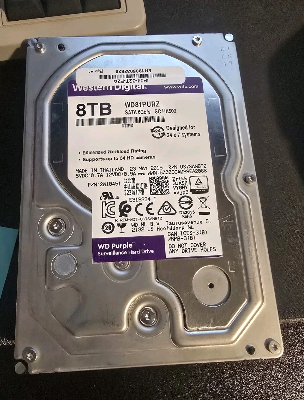 Western Digital WD81PURZ Purple 8TB 5400 RPM 3.5″ Internal Hard Drive