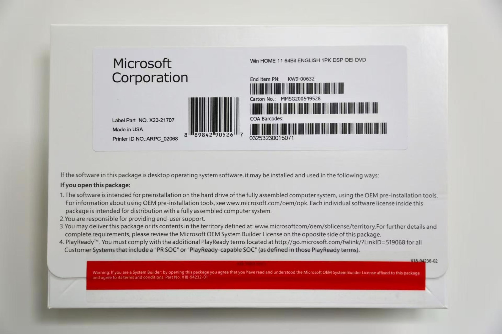 Windows 11 Home 64-Bit DVD with Product Key New Sealed + Free shipping++