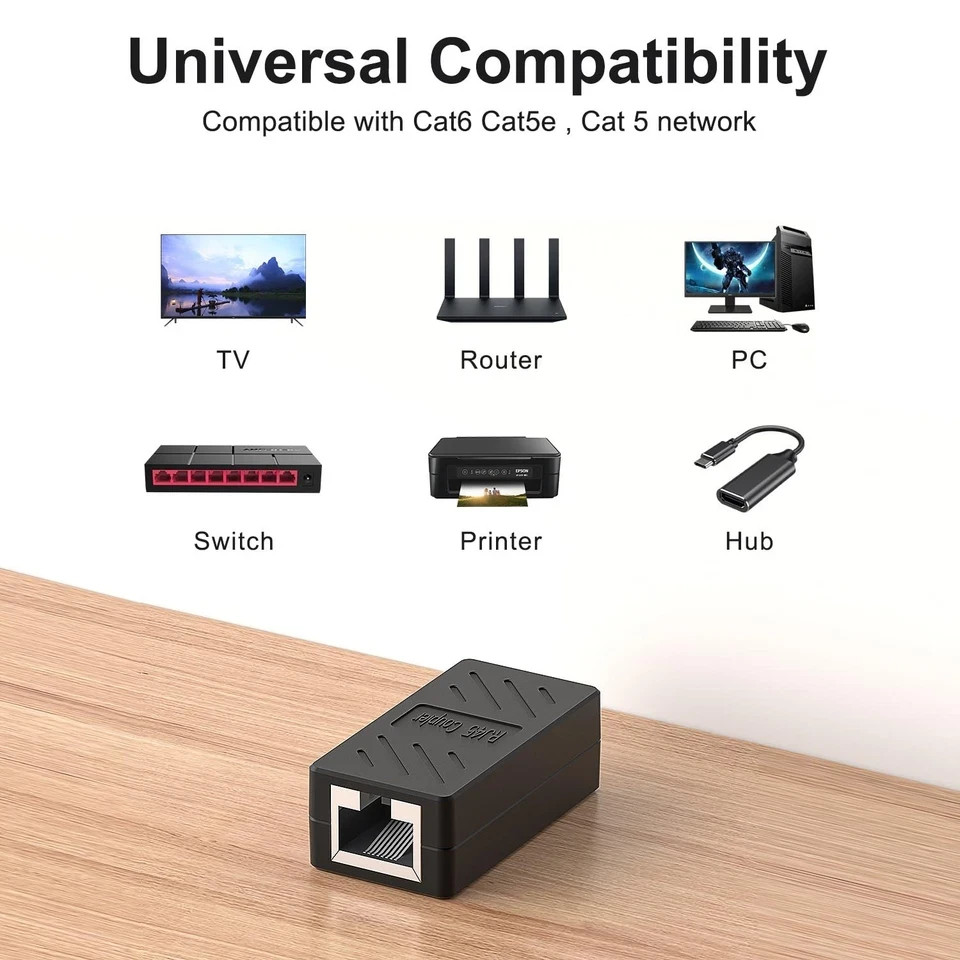 RJ45 Inline Coupler Cat7 Cat6 Cat5e Cat5 Ethernet LAN Network Cable Adapter Lot