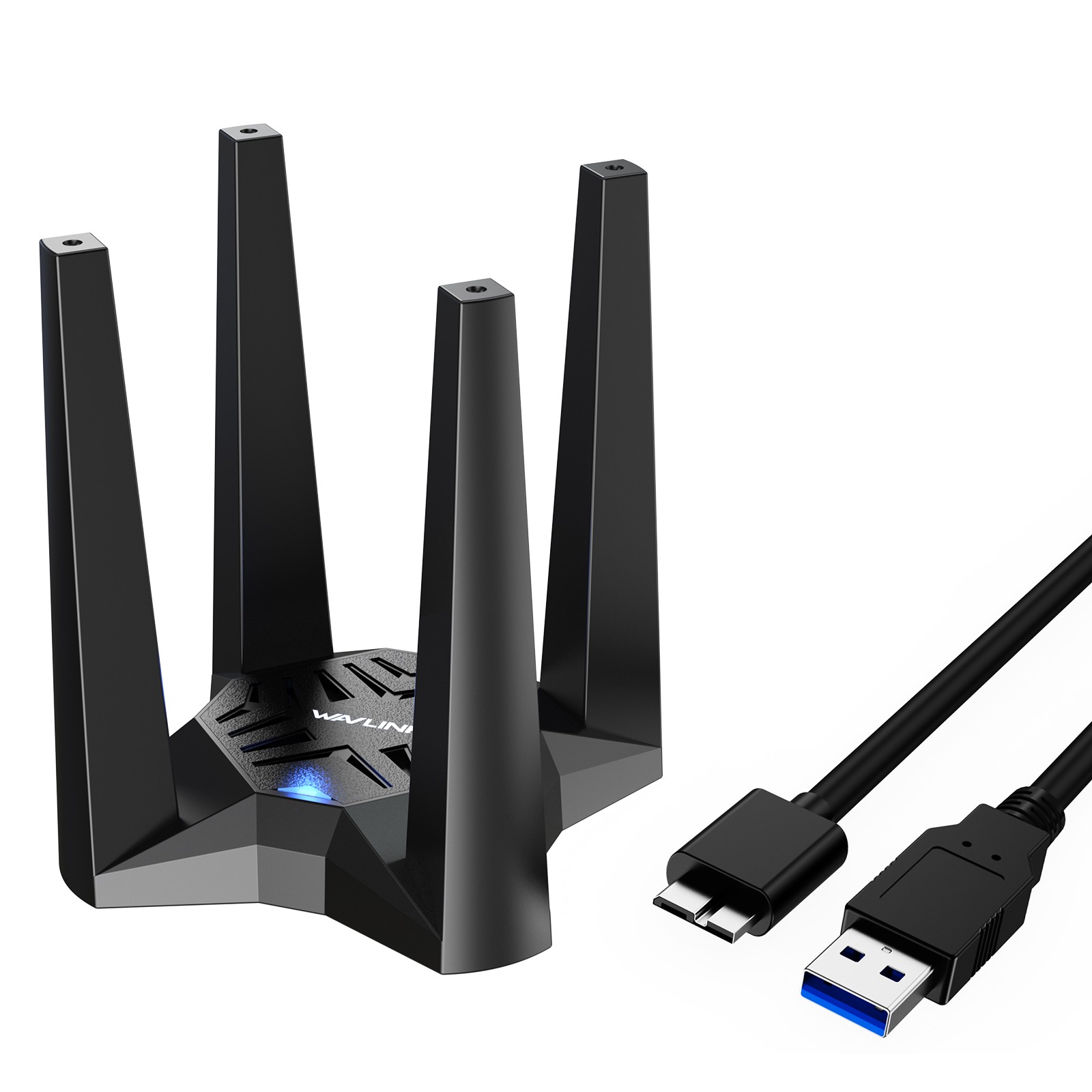 USB 3.0 WiFi Adapter for Desktop PC Wireless WiFi 7 WiFi 6E Tri-Band Dongle