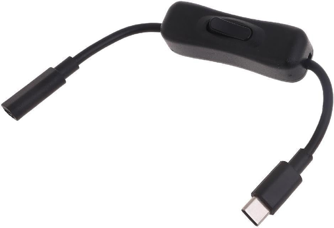 Black Power Switch USB C Male to Female Type C Extension Cable, Extension Cable