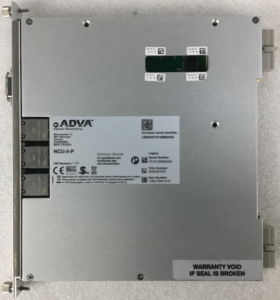 LOT OF 2 ADVA NCU-II-P 1063708413-01 Network Element Control Unit