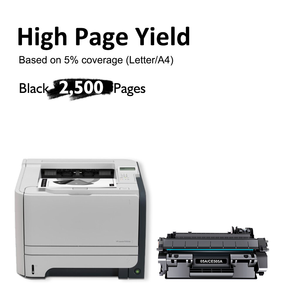 1-Pack CE505A 05A Toner Compatible for HP LaserJet P2030 P2035 P2035n P2055dn
