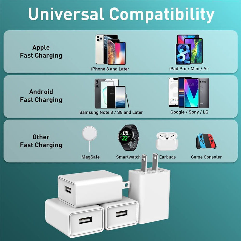 For iPhone 6 6s 7 8 X XR XS 11 12 13 USB Fast Wall Charger Brick Charging Cable