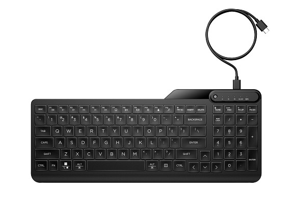 HP 400 Backlit Wired Keyboard
