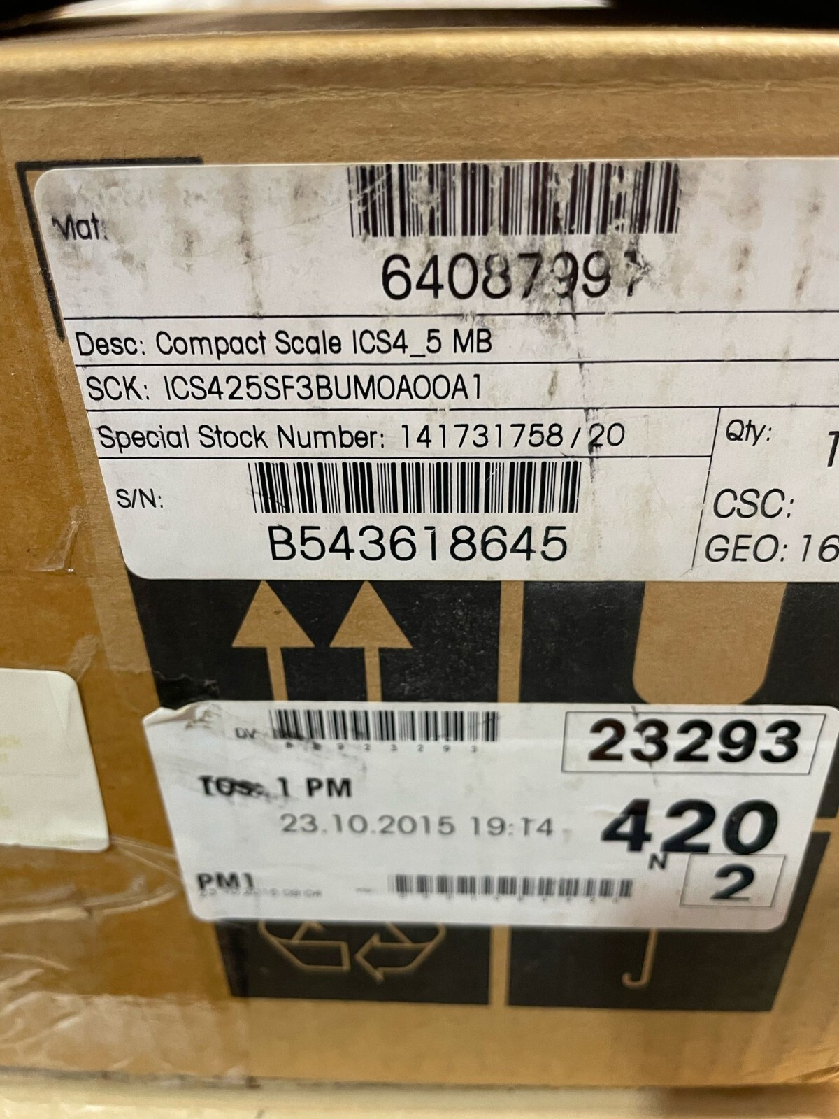 Mettler Toledo PBK785-6SM Bench Scale ***NEW*** 30 days Warranty