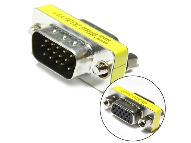 VGA SVGA Female Male 15 Pin Connector Gender Converter Adapter Coupler Extender