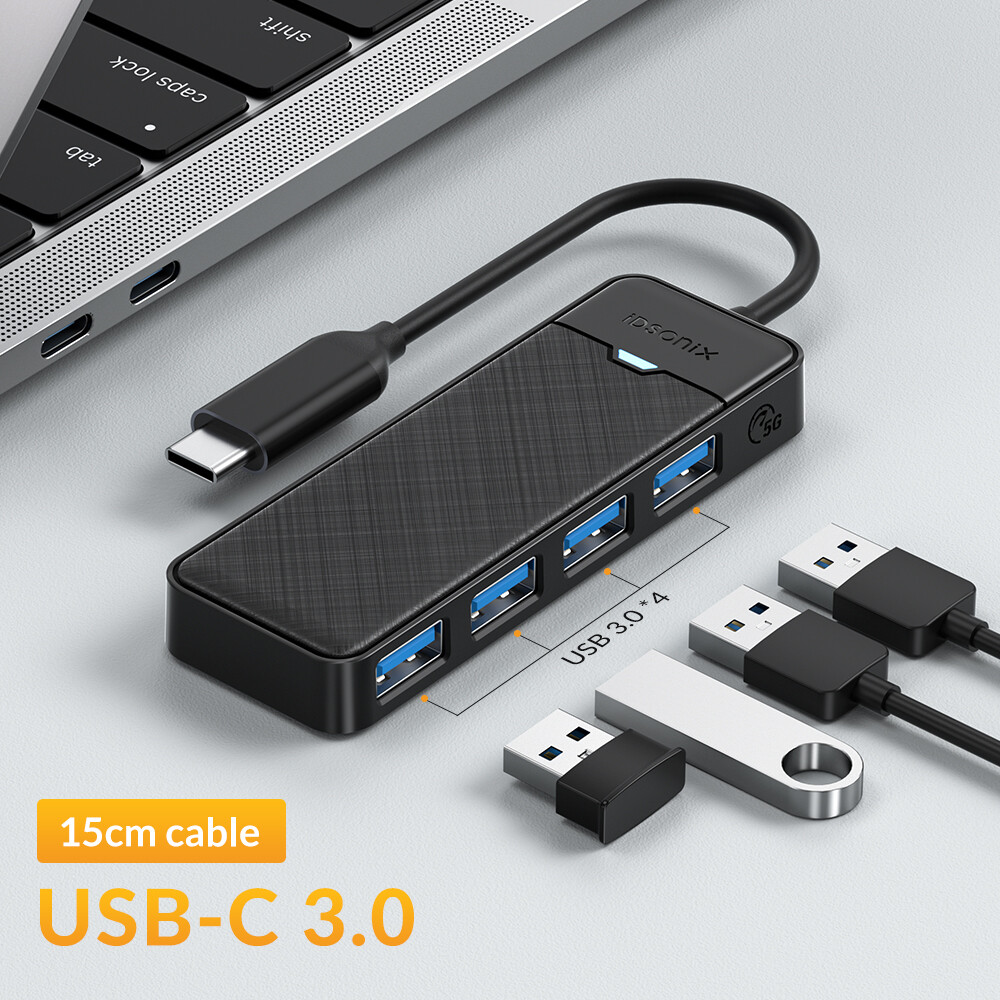 4 Port Ultra-Slim USB 3.0 Hub High Speed Multiple Adapter Multiports Splitter