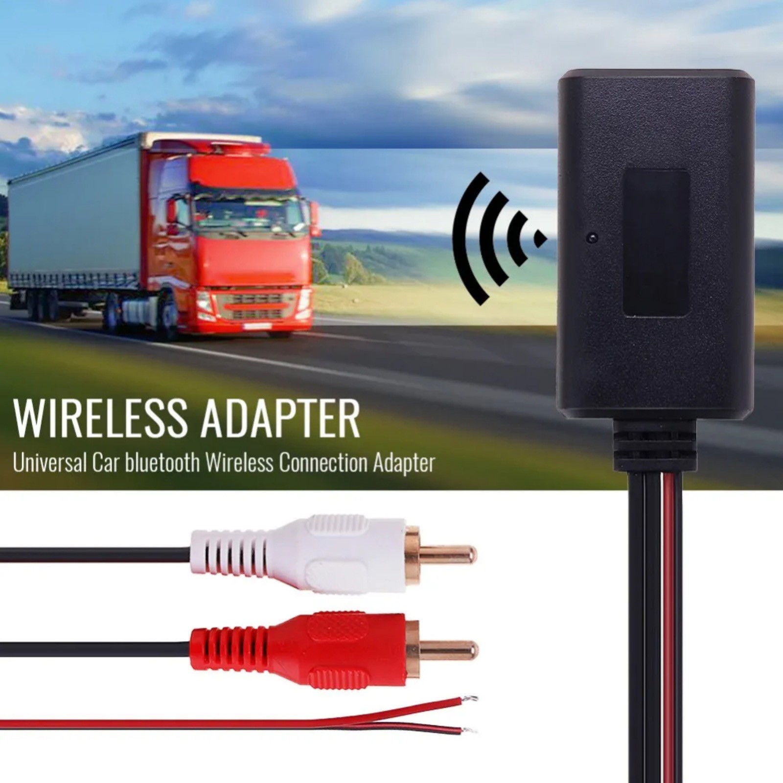 5-12V Car Bluetooth 5.0 Module 2RCA AUX Cable Adapter Audio Radio Stereo