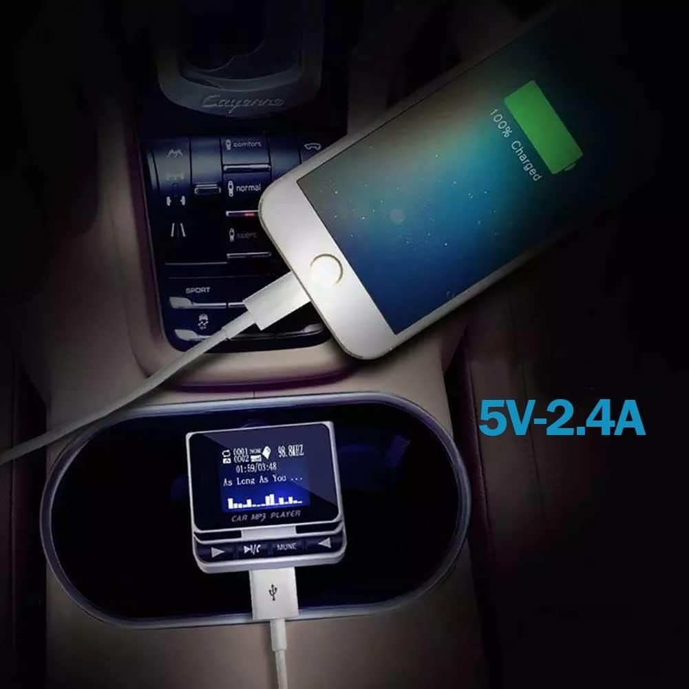 Bluetooth Fm Transmitter For Car, Wireless Car Radio Adapter, Handsfre