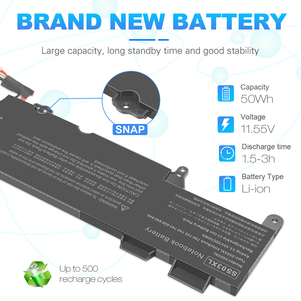 ✅LOT 1-100pcs SS03XL Battery For HP EliteBook 830 G5 / 840 G5 / 735 G5 745 50wh
